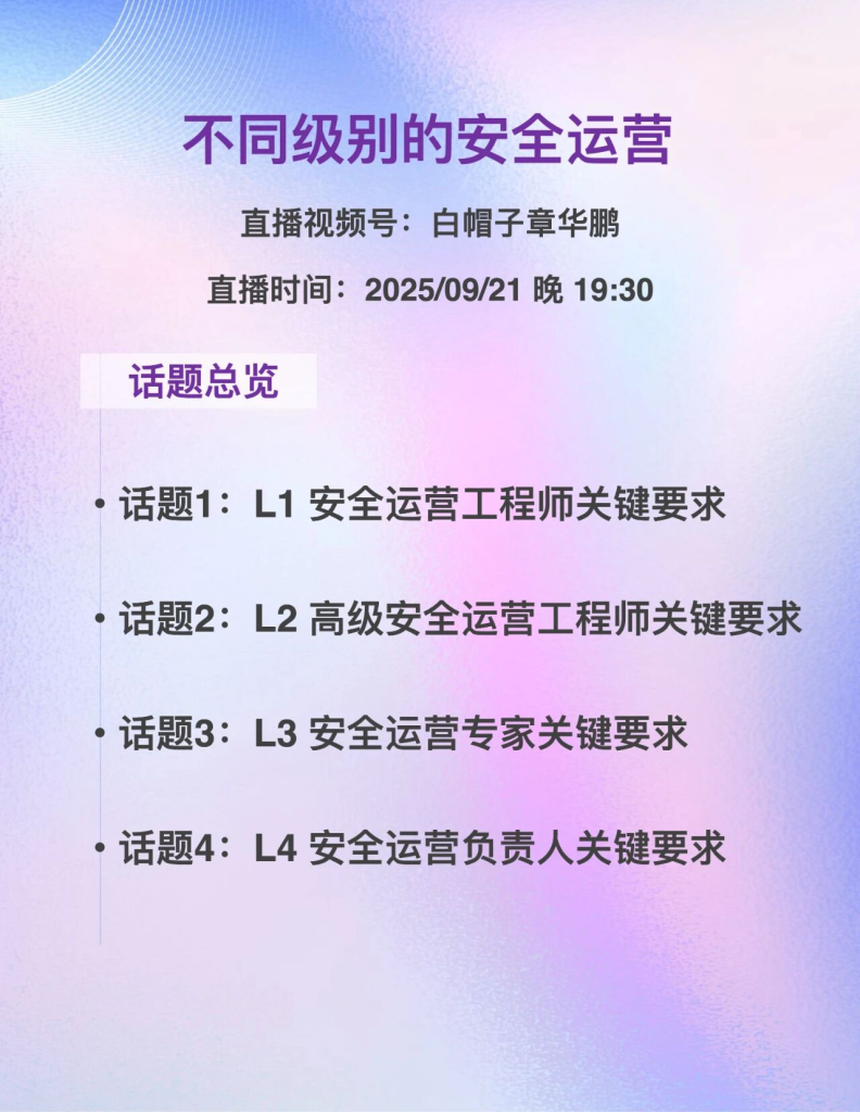 不同级别的安全运营