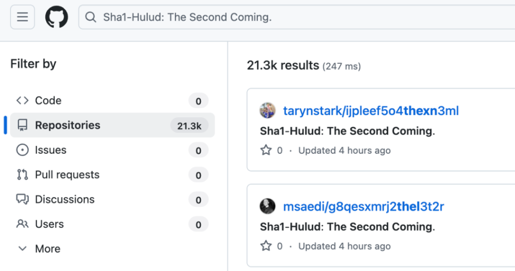 SHA1HULUD蠕虫再现：超300NPM包被投毒、 2万仓库信息被窃取